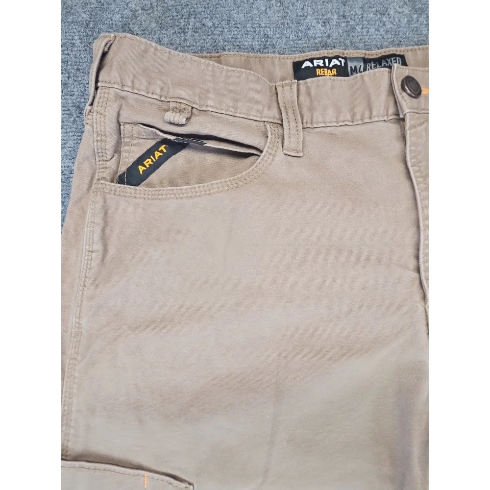 Ariat Rebar M4 Mens  (Measures 34X32) Relaxed Straight Khaki Work Pants 1710